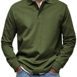 Varel | Camicia Poloshirt Casual a Maniche Lunghe