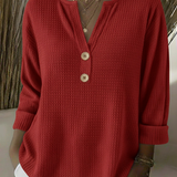 Benedetta™ | Top henley goffrato con bottoni