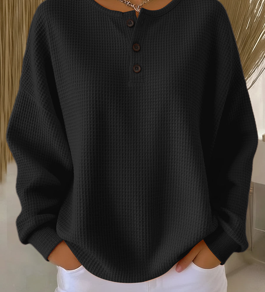 Luisa™ | Maglione henley goffrato