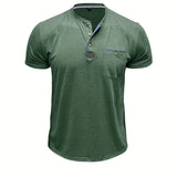 Varel | T-shirt elegante con colletto rotondo e tasca