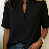 Arianna™ | Blusa con scollo a V e dettagli dorati