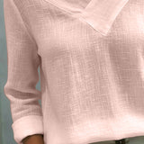 Top elegante da donna con scollo a V asimmetrico, perfetto per il lavoro e le feste