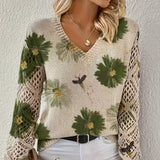 Donna - Maglia con motivo floreale - Maglieria alla moda
