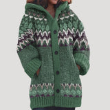 Donna - Cardigan a maglia grossa - Stile Fair Isle