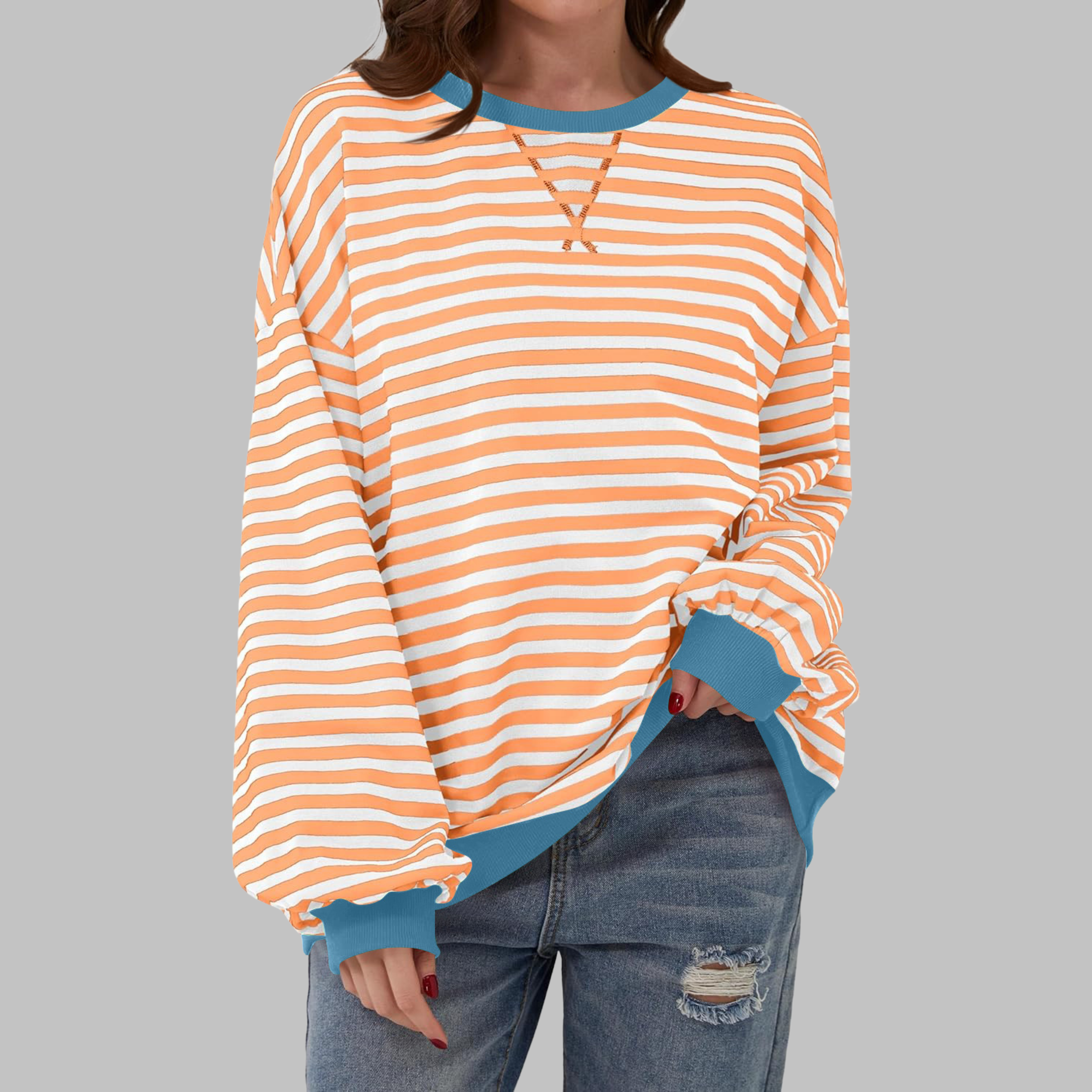 Felpa Oversized da Donna – Casual, Con Maniche Lunghe, Collo Rotondo, Adatta per Uso Quotidiano