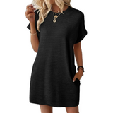 Abito A-line da Donna – Casual per Uso Estivo, Con Collo Rotondo e Senza Chiusura