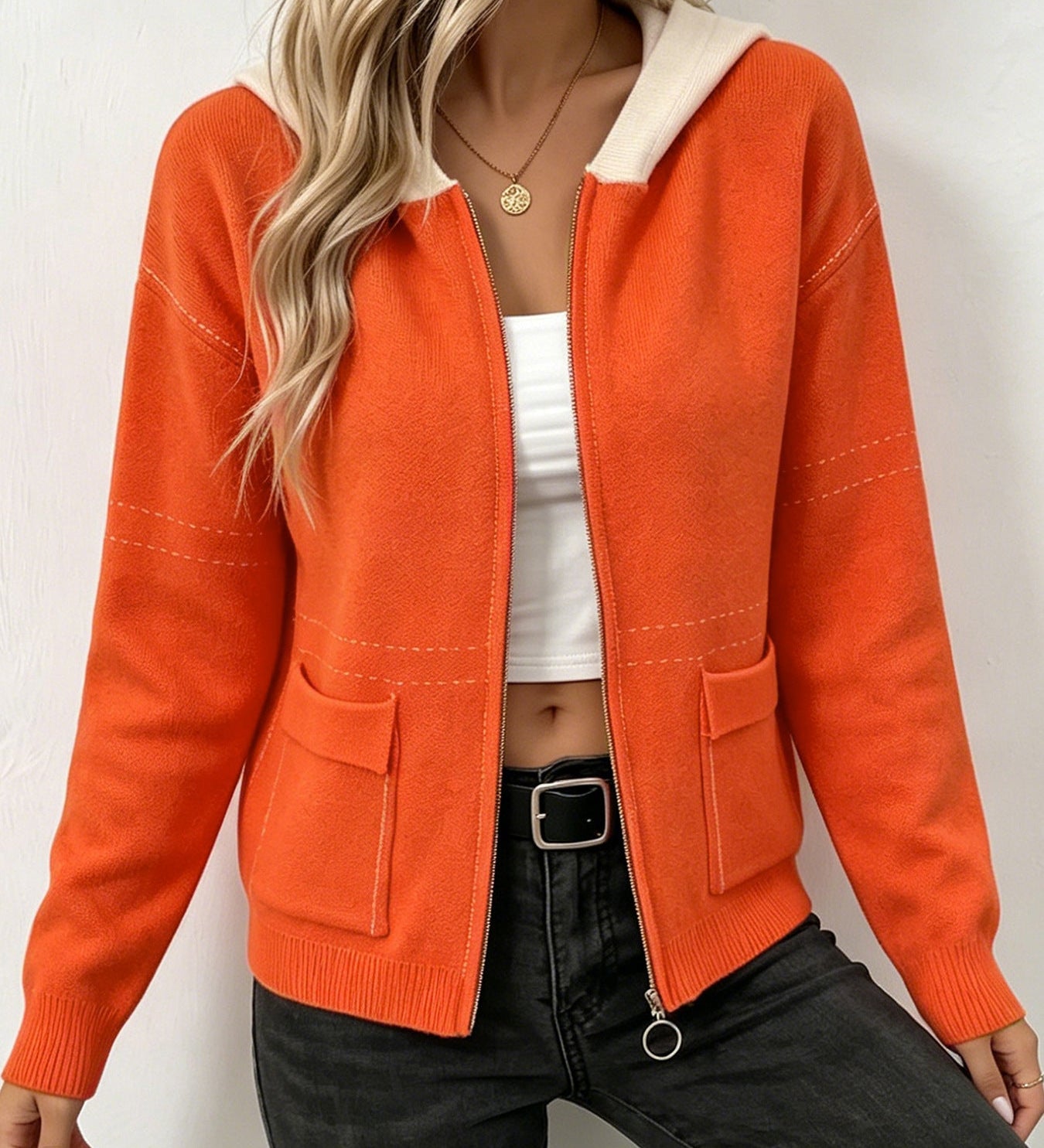 Cardigan donna zip con cappuccio - Morbido e sportivo