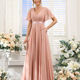 Abito da damigella d'onore a trapezio da donna – Elegante e formale, perfetto per matrimoni e feste