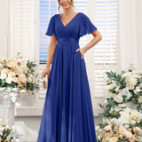 Abito da damigella d'onore a trapezio da donna – Elegante e formale, perfetto per matrimoni e feste