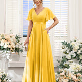 Abito da damigella d'onore a trapezio da donna – Elegante e formale, perfetto per matrimoni e feste