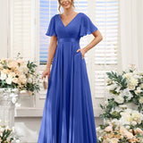 Abito da damigella d'onore a trapezio da donna – Elegante e formale, perfetto per matrimoni e feste