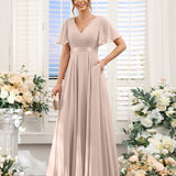 Abito da damigella d'onore a trapezio da donna – Elegante e formale, perfetto per matrimoni e feste
