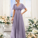 Abito da damigella d'onore a trapezio da donna – Elegante e formale, perfetto per matrimoni e feste