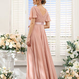 Abito da damigella d'onore a trapezio da donna – Elegante e formale, perfetto per matrimoni e feste