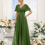 Abito da damigella d'onore a trapezio da donna – Elegante e formale, perfetto per matrimoni e feste