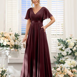 Abito da damigella d'onore a trapezio da donna – Elegante e formale, perfetto per matrimoni e feste