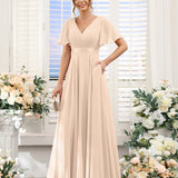 Abito da damigella d'onore a trapezio da donna – Elegante e formale, perfetto per matrimoni e feste