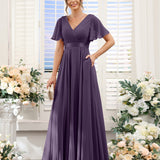 Abito da damigella d'onore a trapezio da donna – Elegante e formale, perfetto per matrimoni e feste