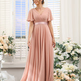 Abito da damigella d'onore a trapezio da donna – Elegante e formale, perfetto per matrimoni e feste