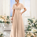 Abito da damigella d'onore a trapezio da donna – Elegante e formale, perfetto per matrimoni e feste