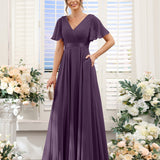 Abito da damigella d'onore a trapezio da donna – Elegante e formale, perfetto per matrimoni e feste