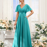 Abito da damigella d'onore a trapezio da donna – Elegante e formale, perfetto per matrimoni e feste