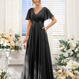 Abito da damigella d'onore a trapezio da donna – Elegante e formale, perfetto per matrimoni e feste