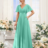 Abito da damigella d'onore a trapezio da donna – Elegante e formale, perfetto per matrimoni e feste