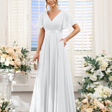 Abito da damigella d'onore a trapezio da donna – Elegante e formale, perfetto per matrimoni e feste