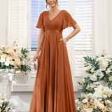 Abito da damigella d'onore a trapezio da donna – Elegante e formale, perfetto per matrimoni e feste