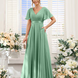 Abito da damigella d'onore a trapezio da donna – Elegante e formale, perfetto per matrimoni e feste