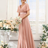 Abito da damigella d'onore a trapezio da donna – Elegante e formale, perfetto per matrimoni e feste