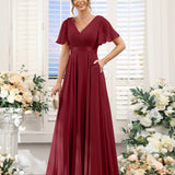 Abito da damigella d'onore a trapezio da donna – Elegante e formale, perfetto per matrimoni e feste