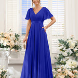 Abito da damigella d'onore a trapezio da donna – Elegante e formale, perfetto per matrimoni e feste