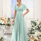 Abito da damigella d'onore a trapezio da donna – Elegante e formale, perfetto per matrimoni e feste