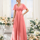 Abito da damigella d'onore a trapezio da donna – Elegante e formale, perfetto per matrimoni e feste