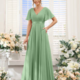 Abito da damigella d'onore a trapezio da donna – Elegante e formale, perfetto per matrimoni e feste