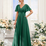 Abito da damigella d'onore a trapezio da donna – Elegante e formale, perfetto per matrimoni e feste