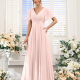 Abito da damigella d'onore a trapezio da donna – Elegante e formale, perfetto per matrimoni e feste