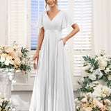 Abito da damigella d'onore a trapezio da donna – Elegante e formale, perfetto per matrimoni e feste