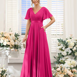 Abito da damigella d'onore a trapezio da donna – Elegante e formale, perfetto per matrimoni e feste