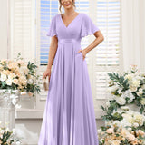Abito da damigella d'onore a trapezio da donna – Elegante e formale, perfetto per matrimoni e feste