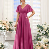 Abito da damigella d'onore a trapezio da donna – Elegante e formale, perfetto per matrimoni e feste