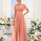 Abito da damigella d'onore a trapezio da donna – Elegante e formale, perfetto per matrimoni e feste