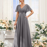 Abito da damigella d'onore a trapezio da donna – Elegante e formale, perfetto per matrimoni e feste