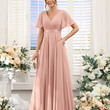 Abito da damigella d'onore a trapezio da donna – Elegante e formale, perfetto per matrimoni e feste