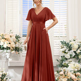 Abito da damigella d'onore a trapezio da donna – Elegante e formale, perfetto per matrimoni e feste