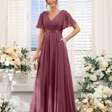 Abito da damigella d'onore a trapezio da donna – Elegante e formale, perfetto per matrimoni e feste