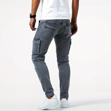 Jeans cargo elasticizzati da uomo – Pantaloni in denim casual slim fit