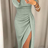 Abito A-line da Donna – Con Spacco, Adatto per Uso Serale